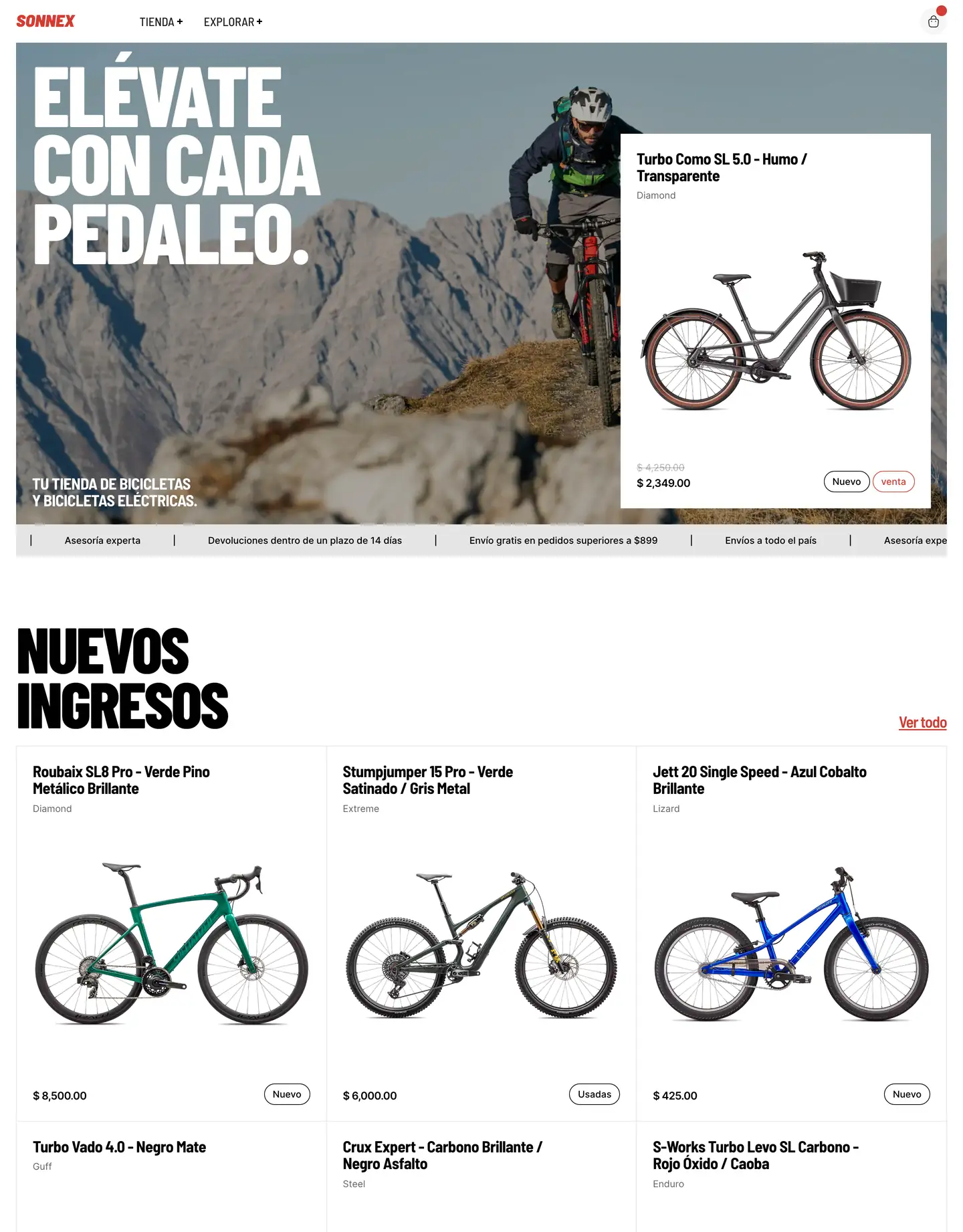 Plantilla de página web para tienda deportes